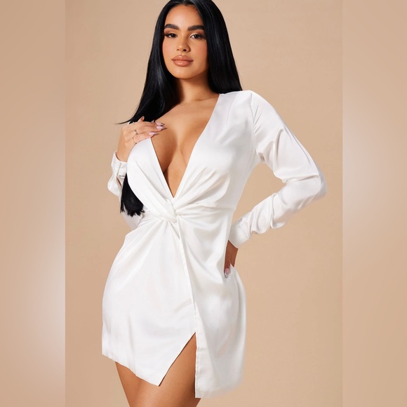 Fashion Nova Sugar Free Pearl color Mini Dress Sz. L - Picture 2 of 14